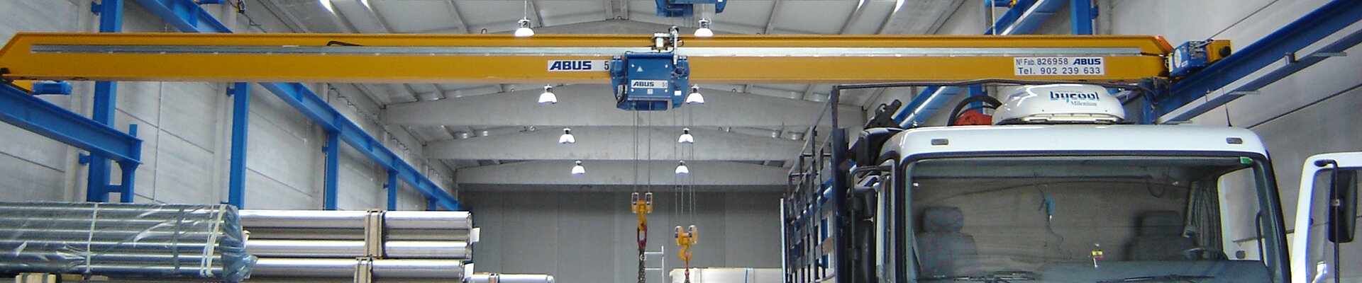 ABUS single girder overhead travelling crane with monorail trolley type E