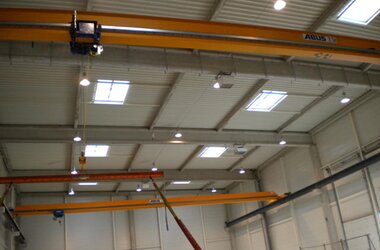 ABUS Single girder overhead travelling cranes ELK with E-rail trolley type E