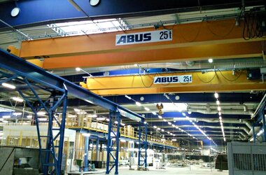 ABUS ZLK double girder overhead travelling cranes at Samsung plant in Poland 