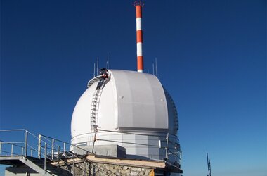 An 8.5 m diameter observation dome on the summit of the Wendelstein mountain