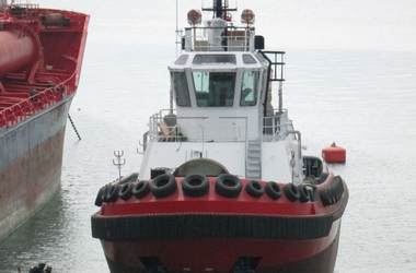 Sanmar tugboat on the way at sea