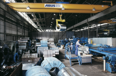 ABUS double rail trolley type DA on ABUS double girder overhead travelling crane in the company Eko in Eisenhüttenstadt