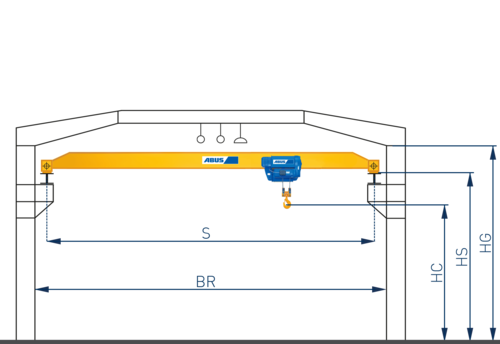 Sketch overhead travelling crane and titling 