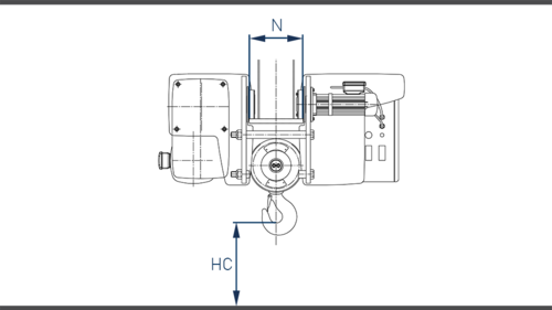 Detailed side sketch monorail trolley type E